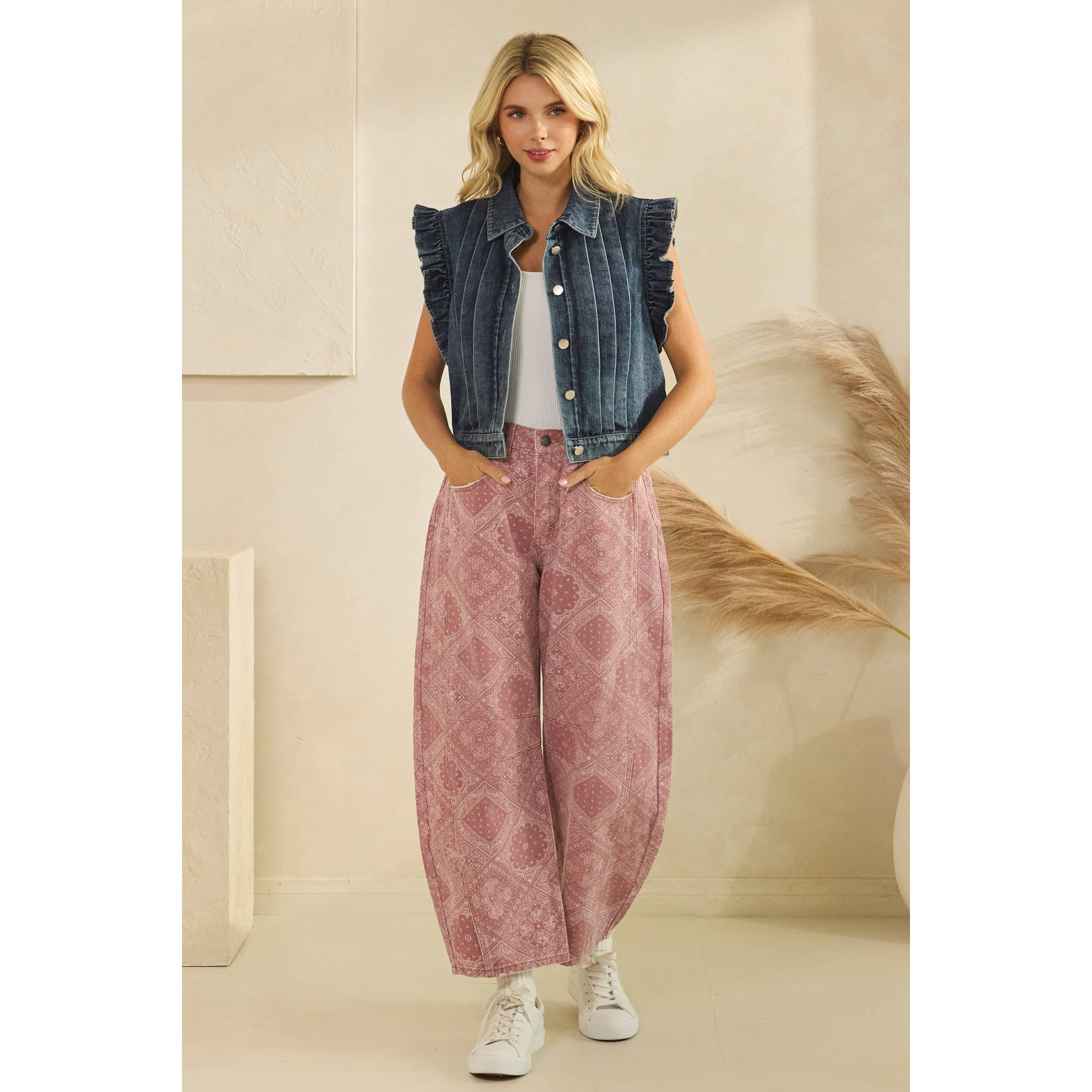 Denim Darling Ruffle Vest