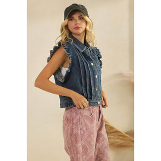 Denim Darling Ruffle Vest