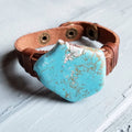 Desert Sky Treasure Cuff | Turquoise Leather Western Bracelet/Sinton, TX