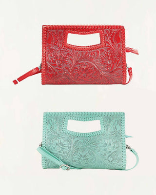 Turquoise Trails Tooled Handbag