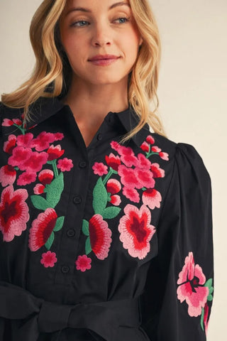 Midnight In Bloom Midi Dress