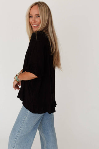Midnight Muse Ruffle Top