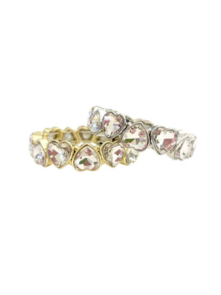 Sweetheart Sparkle Bracelet Stack | Heart Crystal Bracelet Set/Sinton, TX