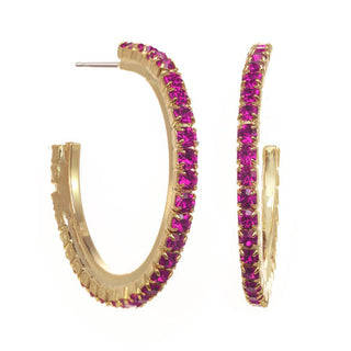 TOVA Color Me Chic Gold Tone Stone Hoop Earrings – Multiple Colors