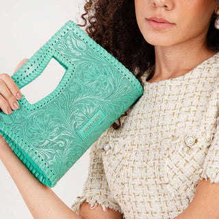 Turquoise Trails Tooled Handbag