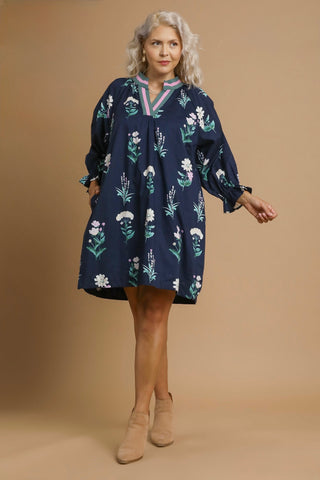 Midnight Meadow Breeze Dress | Navy Floral Boutique Dress/Sinton,TX