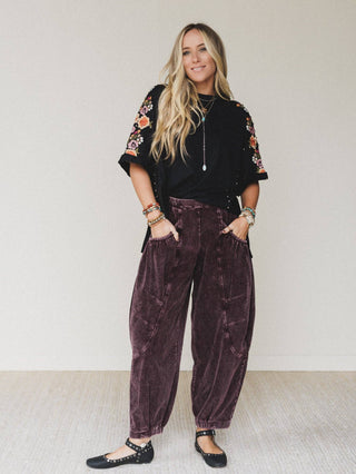 Midnight Bloom Embroidered Top