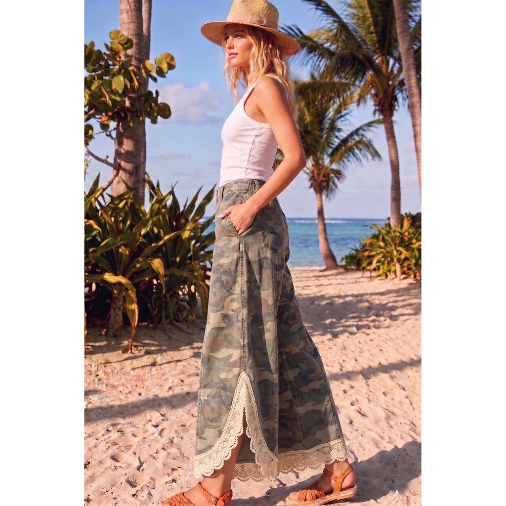 Lace & Liberty Camo Palazzo Pants