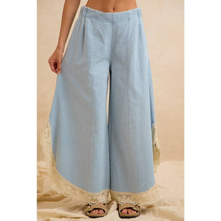 Denim & Lace  Palazzo Pants