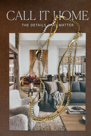 Gilded Grace Gold Tone Layered Crystal Necklace