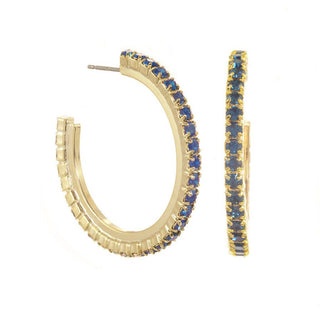 TOVA Color Me Chic Gold Tone Stone Hoop Earrings – Multiple Colors
