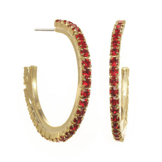 TOVA Color Me Chic Gold Tone Stone Hoop Earrings – Multiple Colors
