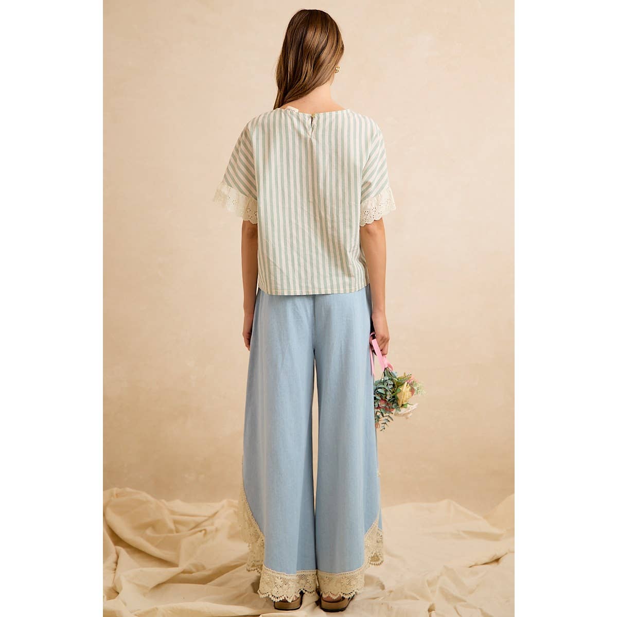 Bluebell Lace Drift Palazzo Pants