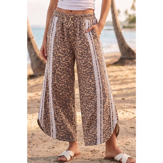 Leopard Print Wide Leg Lounge Pants/Sinton, TX