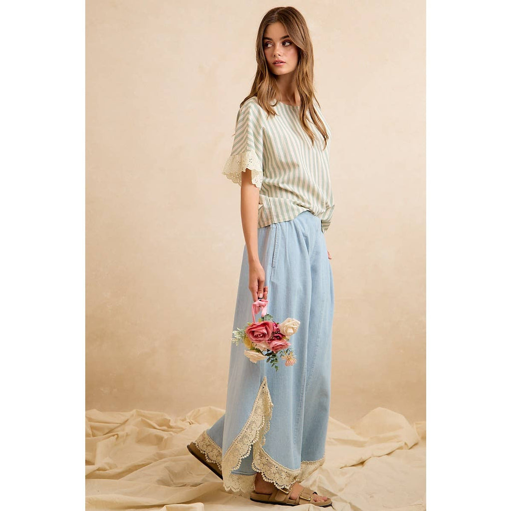 Bluebell Lace Drift Palazzo Pants