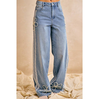 Pearls & Petals Straight Leg Jeans