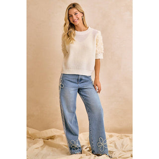 Rosette Romance Sweater Top