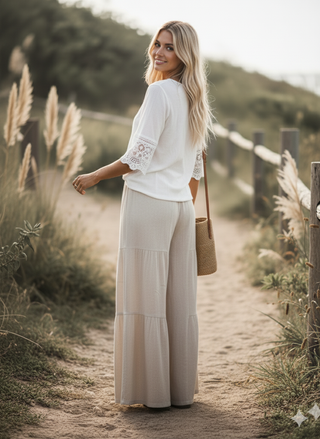 Seaside Serenity Tiered Palazzo Pants