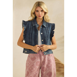 Denim Darling Ruffle Vest