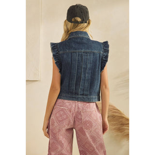 Denim Darling Ruffle Vest
