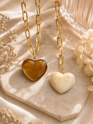 Sweetheart Marble Charm Necklace
