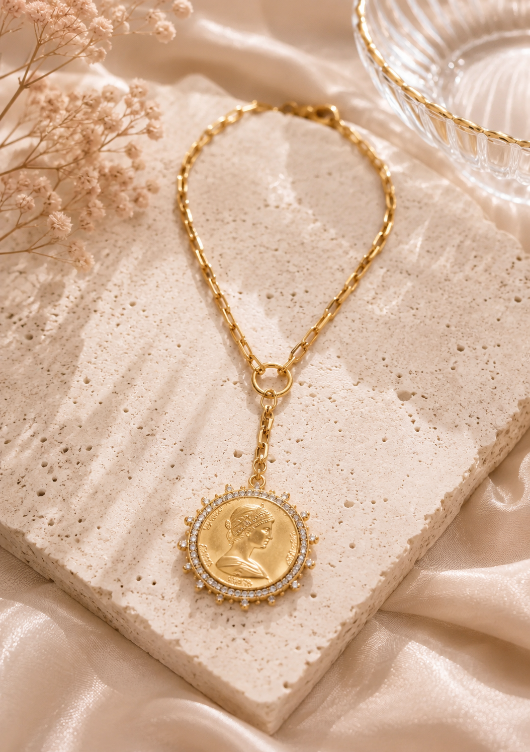 Golden Goddess Medallion Necklace
