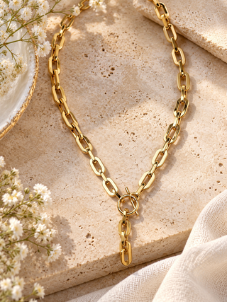Gold Paperclip Toggle Y Necklace | Women's Chunky Chain Jewelry/Sinton, TX