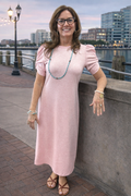 Blush & Twirl Midi Dress