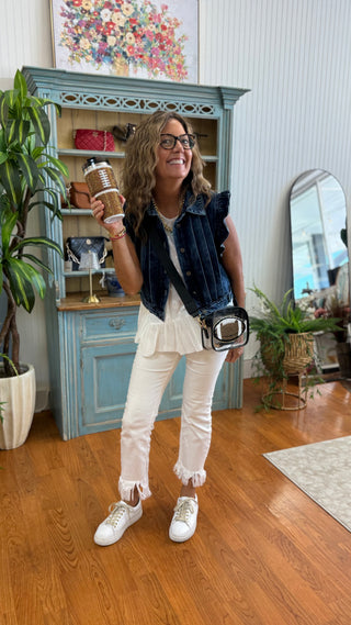 Denim Darling Ruffle Vest