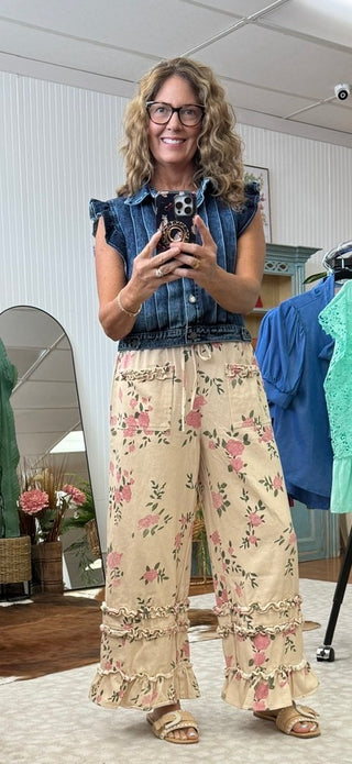 Denim Darling Ruffle Vest