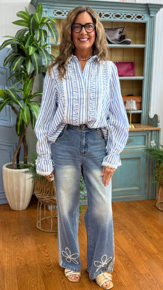 Pearls & Petals Straight Leg Jeans
