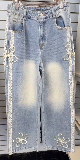 Pearls & Petals Straight Leg Jeans