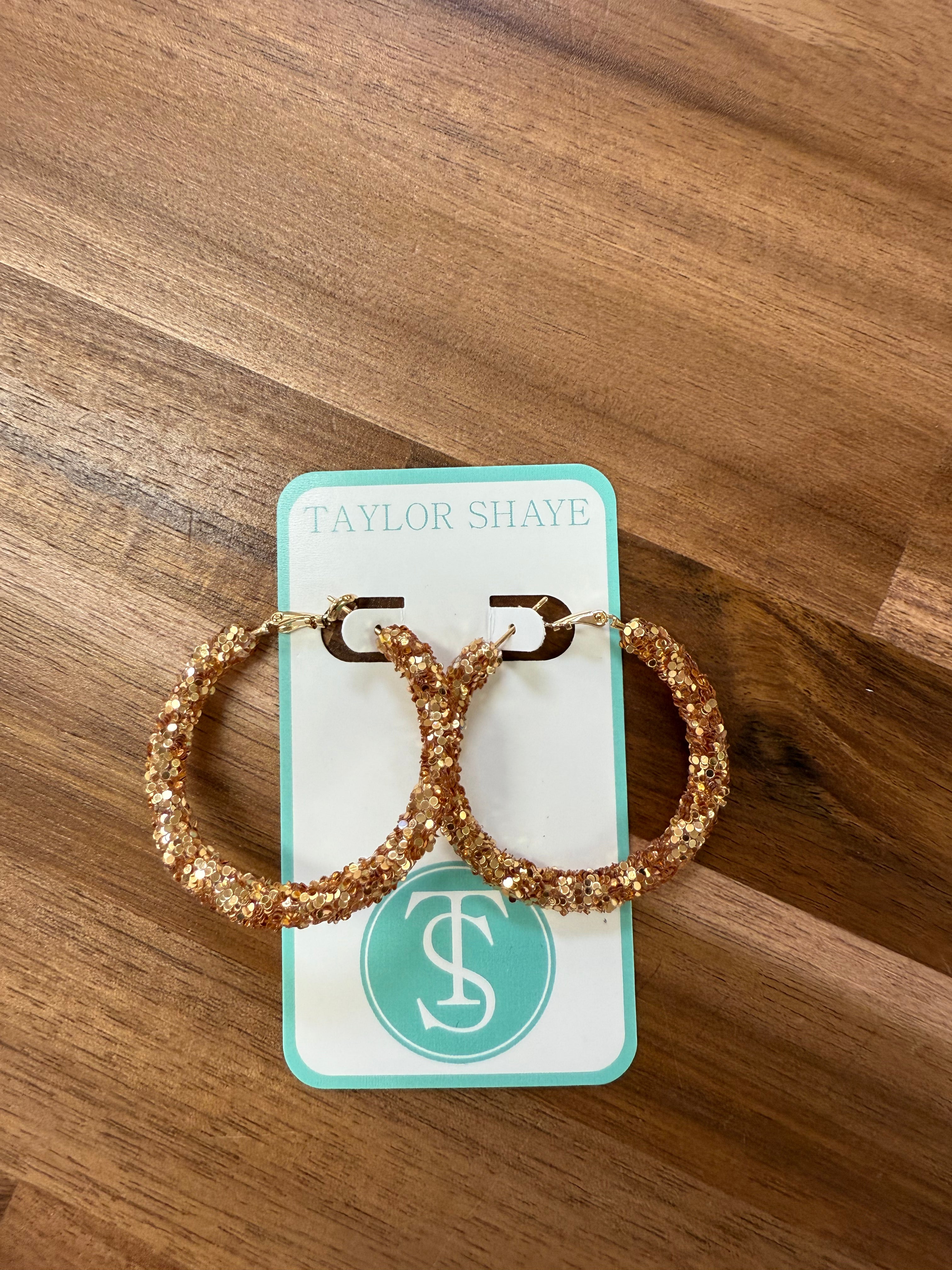 Sports Center Gold Hoops Earrings