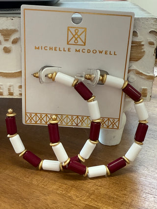 Sporty Hoops (Maroon/White)