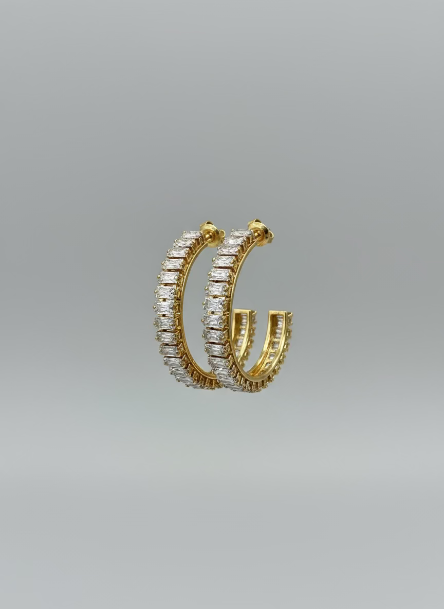 Large Hoop with large rhinestones