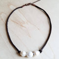 Prairie Pearl Whisper Necklace | Western Leather Pearl Necklace/Sinton, TX