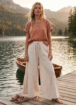 Seaside Serenity Tiered Palazzo Pants