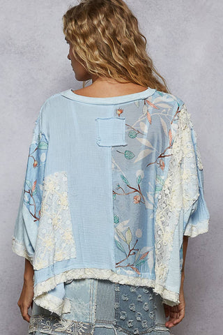 The Bluebell Breeze Patchwork Top