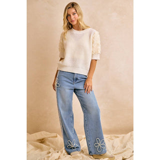 Pearls & Petals Straight Leg Jeans