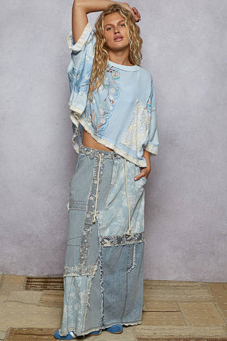 The Bluebell Breeze Patchwork Top
