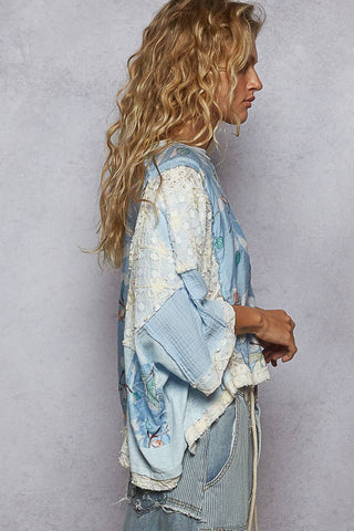 The Bluebell Breeze Patchwork Top