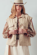 Chasing Sunsets Denim Vest | Western Embroidered Boutique Vest/Sinton, TX