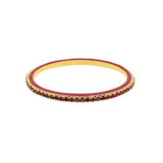 Color Crush Gold Tone Enamel Rhinestone Bangle Bracelet – Multiple Colors