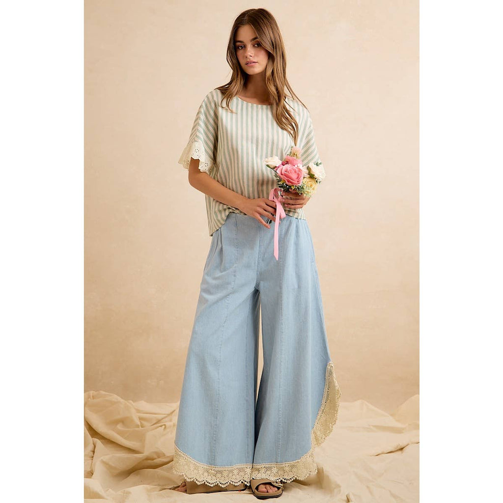 Bluebell Lace Drift Palazzo Pants