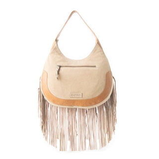 Desert Darlin’ Cream & Tan Embroidered Western Fringe Shoulder Bag