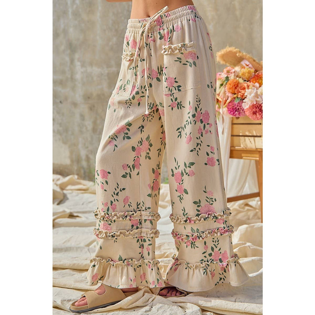 Blush & Bloom Ruffle Palazzo Pants