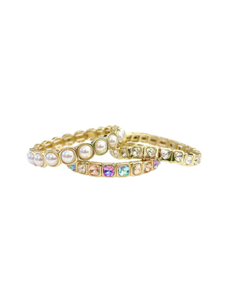 Twinkle & Pearls Bracelet Stack | Pearl & Crystal Bracelet Set/Sinton, TX