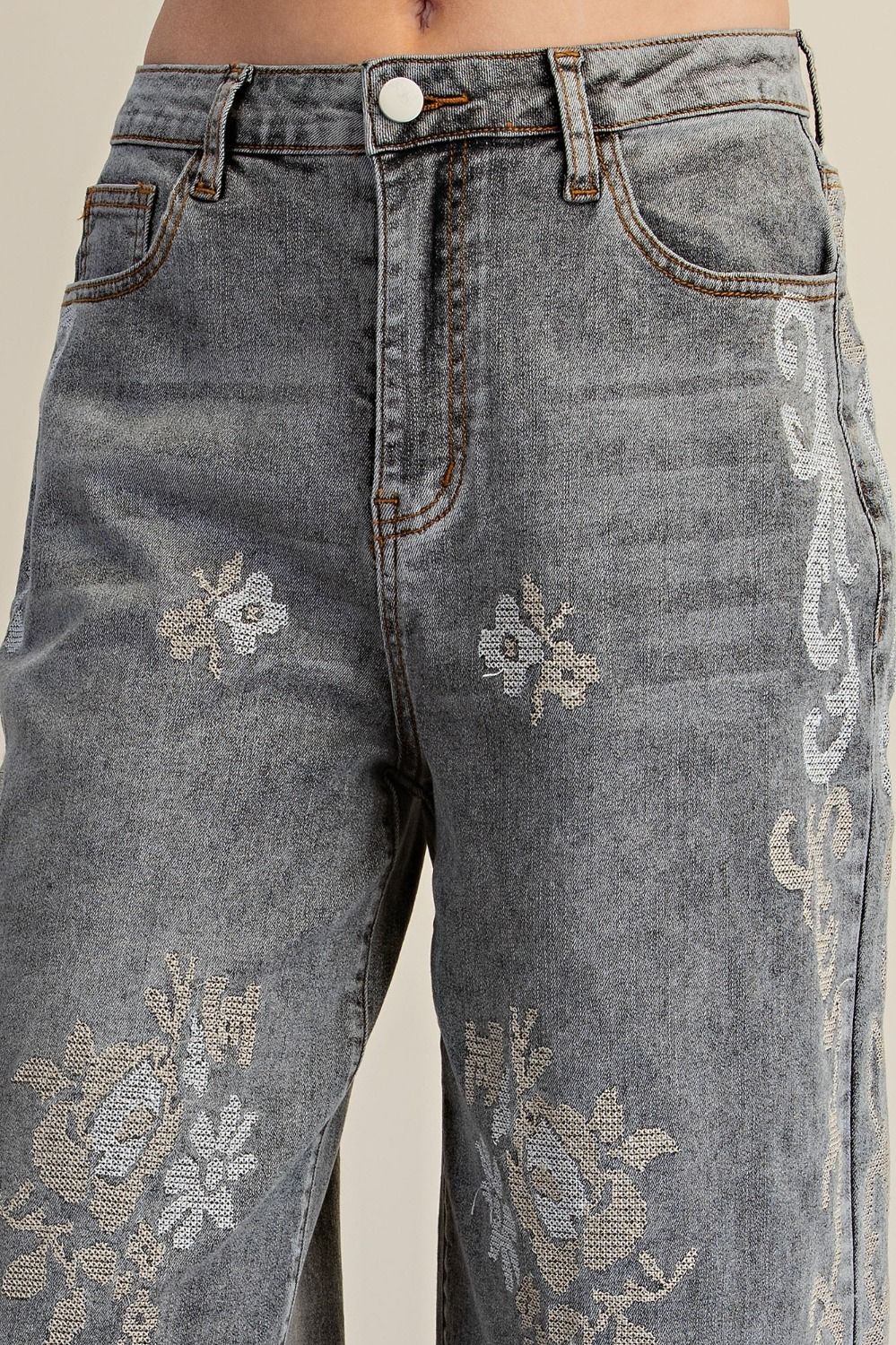 Silver Sage Bloom Jeans