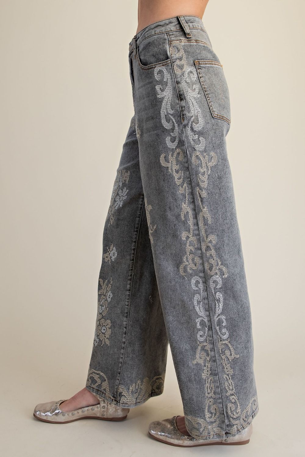 Silver Sage Bloom Jeans