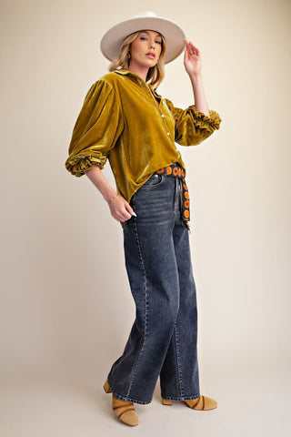 Golden Harvest Velvet Blouse